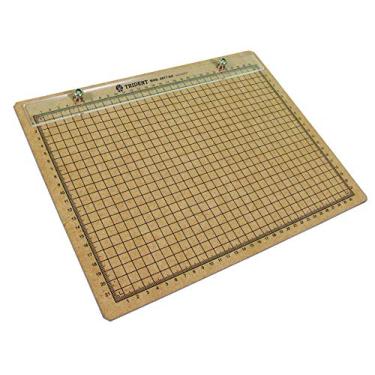 Imagem de Prancheta Portátil Quadriculada, em Mdf com 4 mm de Espessura, com Prendedor de Acrílico, Trident 4817-A4, Natural, Formato A4