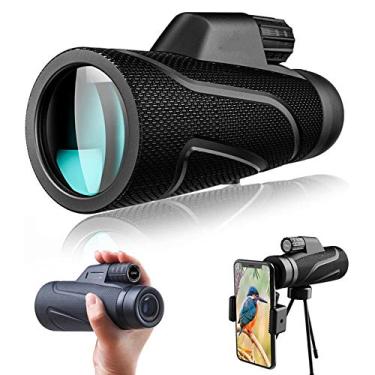 Imagem de Telescópio Monocular, Zoom 12x42 BAK4 Prisma Monocular à Prova de Água, com Suporte para Smartphone e Tripé, para Concerto de Observação de Pássaros, Acampamento e Caminhadas.