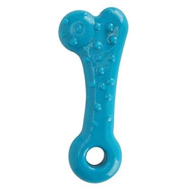 Imagem de 01 Brinquedo de mastigar para cães, brinquedo interativo portátil para cães para cuidados com os dentes (ossos pequenos - azul claro)