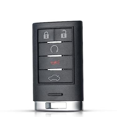 Imagem de Substituição, para cadillac srx 2010-2014 chave de carro de entrada sem chave 5 botões remoto chave de carro shell caso em branco