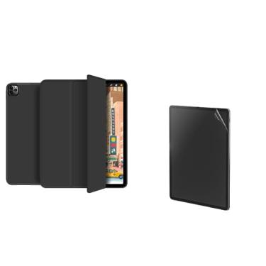 Imagem de Kit Capa + Película Paperlike p iPad Pro 11 (1ª 2ª 3ª 4ª Ger) - Capa Protetora Anti Impacto Slim Fundo Colorido Espaço p Apple Pencil Caneta Stylus + Película Fosca p iPad com sensação de papel