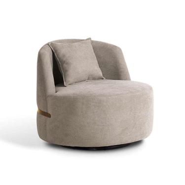 Imagem de poltrona laila bouclé bege e dourada