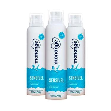 Imagem de Kit Desodorante Aerosol Monange Sensível 90g - 3 unidades