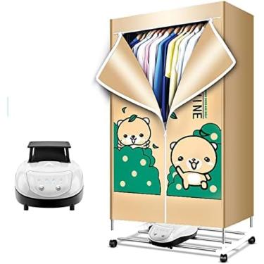Imagem de Secador De Roupas Aquecido, Secador De Roupas Portátil Elétrico De 1500 W, Máquina De Secar Roupa Portátil Camada Dupla, Rack De Secagem De Roupas Aquecido, Grande Capacidade 15 Kg Guarda-roupa De