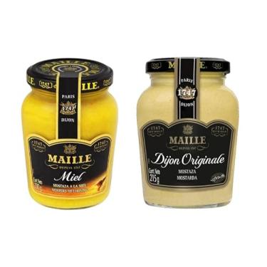 Imagem de Kit 2 Mostarda Francesa Dijon C/Mel e Tradicional Maille