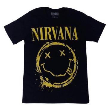Imagem de Camiseta Nirvana Preta Nevermind Smile Preta Rock Grunge Bo535 Rch - B