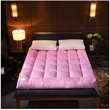 Imagem de Colchão Futon Colchão Futon Topper Colchão De Chão Almofada De Colchão Grosso Colchão De Cama Acolchoado Topper Down Almofada De Dormir Alternativa Para Quarto De Hóspedes,Rosa,180x200cm,Striking4