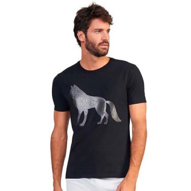 Imagem de Camiseta Acostamento Modern Wolf Ve24 Preto Masculino