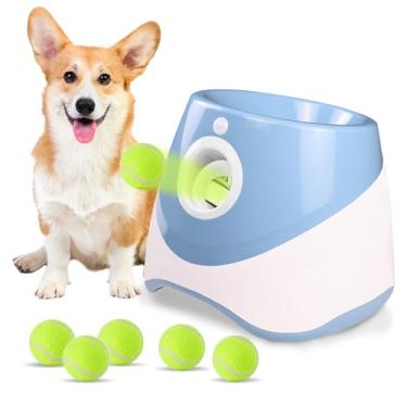 Imagem de BOSERMEN Lançador De Bola Automático e Interativo Para Cães Pequenos Com 6 Mini Bolas De Tênis (Azul)