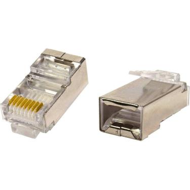 Imagem de Conector Rj-45 8p8c Cat6 Blindado Pct Com 10pçs
