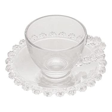 Imagem de WOLFF Conjunto de Xícaras e Pires de Cristal Daisy 80ml 4 Peças Transparente - Mesa Posta - Itens Para Casa - Utensílios de Cozinha - Enxoval - Casamento - Decoração