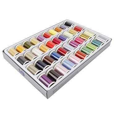 Imagem de Kit de 40 cores de fio de poliéster para bordado doméstico - DIY, costura, roupas