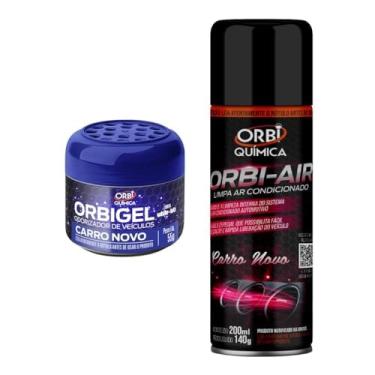 Imagem de Limpa Ar Condicionado Higienização Automotiva + Aromatizante | Cheirinho | Odorizador Fragrância Carro Novo