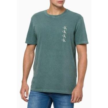 Imagem de Camiseta Mc Masculino Indigo Calvin Klein - Verde Escuro Verde Escuro G-Masculino