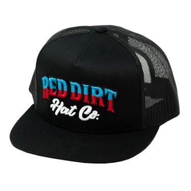 Imagem de Red Dirt Hat Company Boné snapback ajustável com 5 painéis (preto - ponto direto), Preto - Costura direta