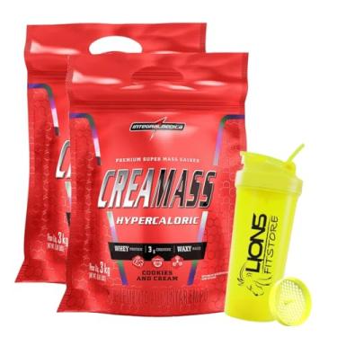 Imagem de 2x CREAMASS 3kg Hipercalórico Cookies e Morango Integral Médica + Coqueteleira