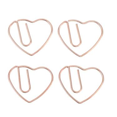 Imagem de Conjunto de Clipes de Papel Em Formato de Coração Com 100, Material de Ferro Premium, Perfeito para Marcar Livros, Cadernos, Pranchetas, Ideal para Escritório, Escola, Uso (Rosa