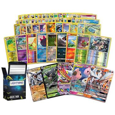 Imagem de Pokémon 100 Pokemon Card Lot with Legendary Ultra Rare Cards- Bundle with a LCC Deck Box Included