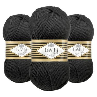 Imagem de Fio confortável Lavita Chells para crochê e tricô, 500 metros – Pacote com 3 | Fio de crochê fofo para projetos de bebê, brinquedos e cobertores | 297 g de fio grosso para crochê e conforto acolchoado