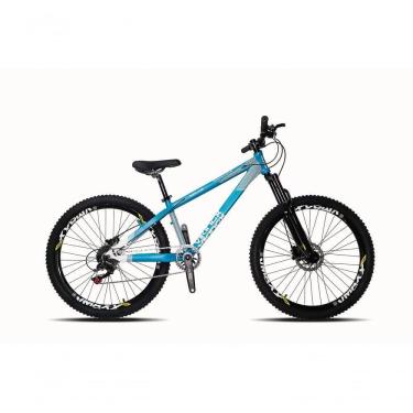 Imagem de Bicicleta Vikingx X-35 1x8 Single Câmbios Shimano Cubo Cassete Azul Com Branco