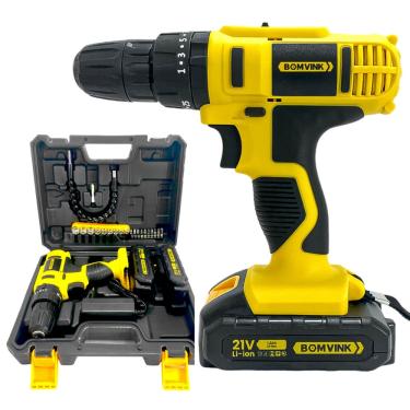 Imagem de Parafusadeira Furadeira Impacto Torque 28 Nm 2 Baterias de 21V Recarregável Bivolt Veloz Potente