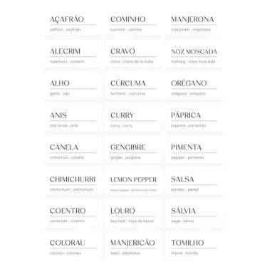 Imagem de Etiquetas Adesivas Para Temperos + Mantimentos + Despensa 56 Unidades Ou