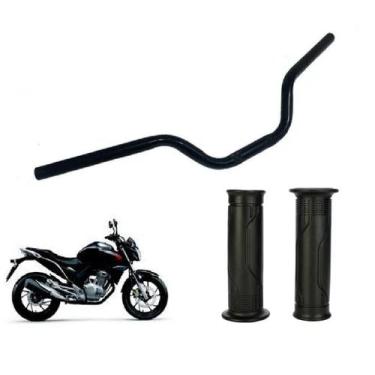 Imagem de Kit Guidão Preto Fosco Manopla Moto Honda Cbx Twister 250 2014 Em Dian