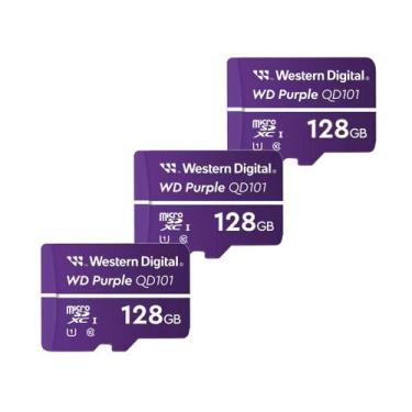 Imagem de Cartão de Memória Micro-SD P/ Segurança 128GB - 3 Unidades - Western D