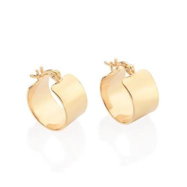 Imagem de Brincos banhado ouro 3x 24k 18k e 22k femininos argola rommanel lisa 5