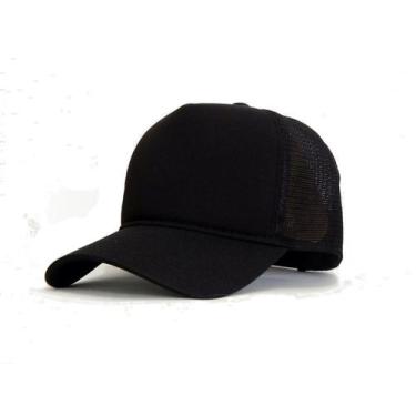 Imagem de Boné preto liso Trucker tela redinha Aba curva - Scott & Co