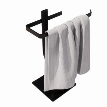 Imagem de Toalheiro Porta Toalha Rosto Banheiro Lavatório Bancada Pia Preto Fosc