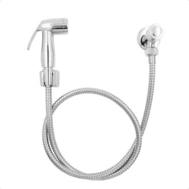 Imagem de Ducha Higiênica Cromada Chuveirinho Abs Bide Lavabo Banheiro Salão - D