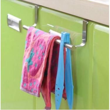 Imagem de Suporte Pano Prato Portátil p/ Porta Armário Aço Inox 23cm - I Love No