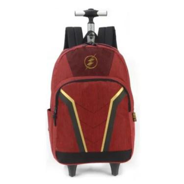 Imagem de Mochila Grande Rodinha Com Alça Escolar Infantil Vinho Flash - Up4You