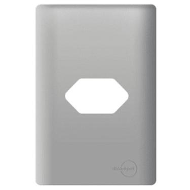 Imagem de Placa Novara Aco 4x2 1 Tomada Horizontal - DICOMPEL, AÇO