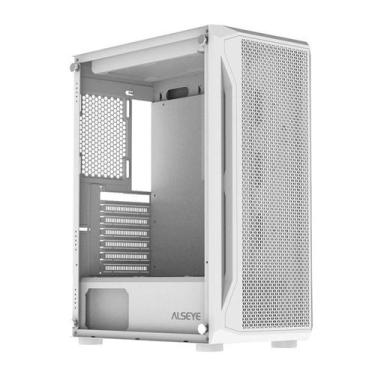 Imagem de Gabinete Gamer Alseye Cystal, Mid-Tower, Lateral de Vidro, Branco, CYS