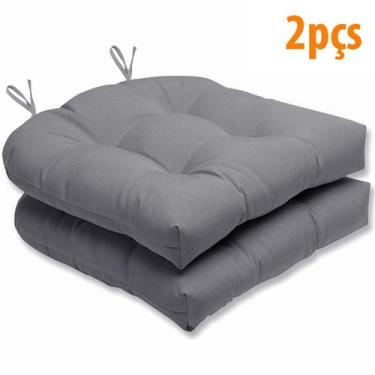 Imagem de Almofada Para Assento Futton Solid 40x40cm Cinza 2Pçs - FASTLAR