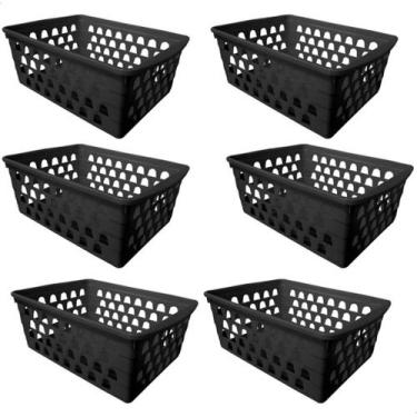 Imagem de Cesto multiuso organizador p 16x12x6cm 6un - preto - ABCOISAS