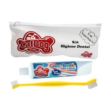 Imagem de Conjunto de Higiene Dental Cat Dog Creme Dental Tutti-Frutti e Escova 