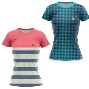 Imagem de Kit 2 Blusa Fitness Roupa de academia Feminina Caminhada Treino Muscul