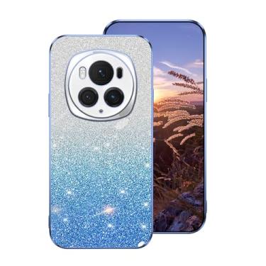 Imagem de Compatível com Honor Magic 6 Pro Capa de silicone com purpurina, capa para celular Honor Magic 6 Pro de silicone transparente de camada dupla removível TPU macio à prova de choque protetora luxuosa