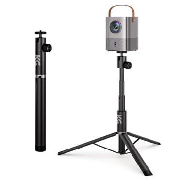 Imagem de KraftGeek Suporte portátil para projetor externo, tripé ajustável de 81 cm para noite de cinema em casa e ao ar livre, com adaptador de parafuso de 1/10.2 cm, cabeça esférica de rotação de 360°