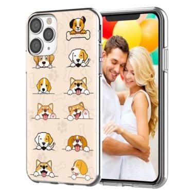 Imagem de ARTIOSIT Capa para iPhone 12 Pro Max para meninas e homens, proteção total à prova de choque fina macia TPU transparente para amantes de animais de estimação iPhone 12 ProMax, desenho fofo animal de