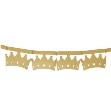 Imagem de Faixa Decorativa - Coroa 3D - Ouro - 3,60 m - 1 unidade - Cromus - Riz