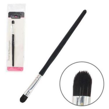 Imagem de Pincel para Make Maquiagem com Cabo Preto Prata 13cm - Rio De Ouro