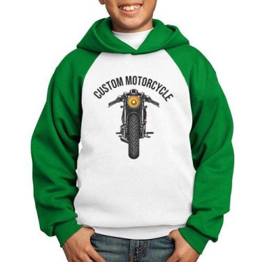 Imagem de Moletom Infantil Custom Motorcycle - Foca na Moda, Branco, Verde, 2