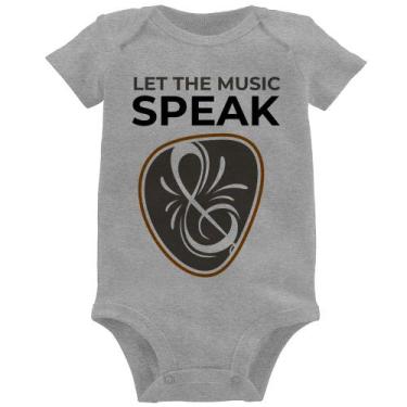 Imagem de Body Bebê Let the music speak - Foca na Moda, Cinza, GG