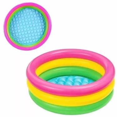 Imagem de Piscina Inflável Infantil 86cm Banheira Bebê Verão Praia Sol Diversão 