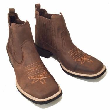 Imagem de Botina Brown Café Bico Quadrado - Bruto Botas, 37