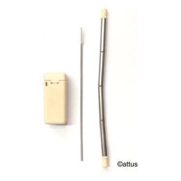 Imagem de Canudo Retrátil De Silicone Dobrável Com Escova Portátil - oem, Rosa